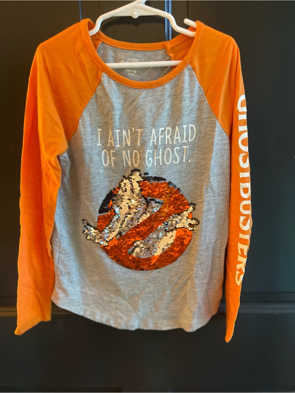 Kid’s Ghostbusters flip sequin shirt